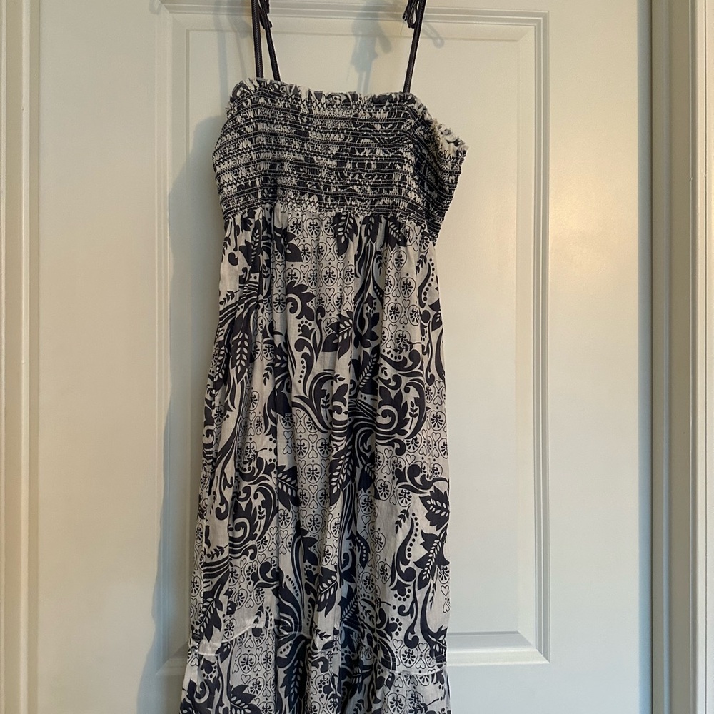 Blue and White Patterned Dress
